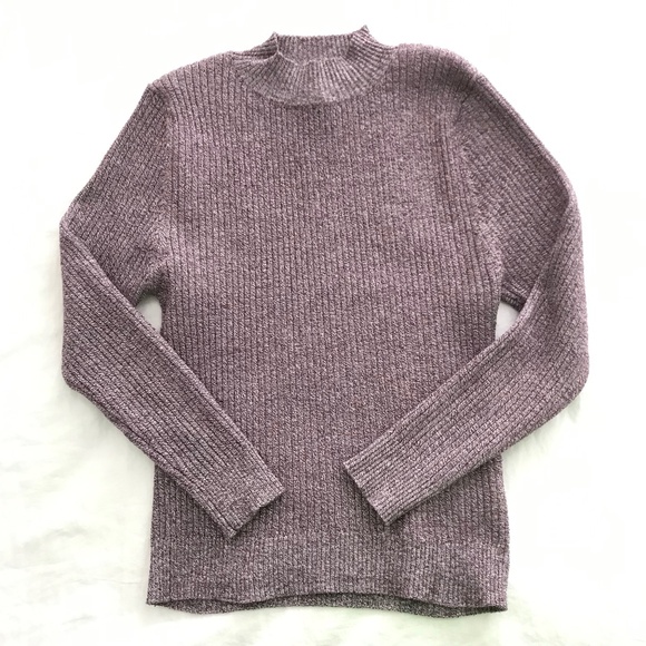 FOREVER 21 Ribbed Crew Neck Top S Fit Purple Mauve Long Sleeve - Picture 4 of 4